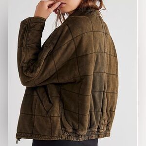 NWT!!! Free People Dolman Quilted Jacket in Dusted Military - Size Small